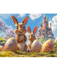 Puzzle Wielkanocne Easter Rabbit Castle