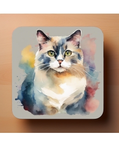 6 podkładek 9x9cm pod kubek z kotami akwarela
