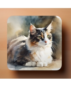 6 podkładek 9x9cm pod kubek z kotami akwarela