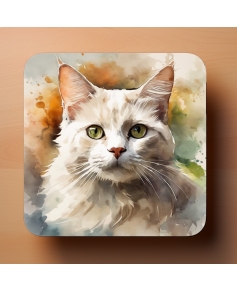 6 podkładek 9x9cm pod kubek z kotami akwarela