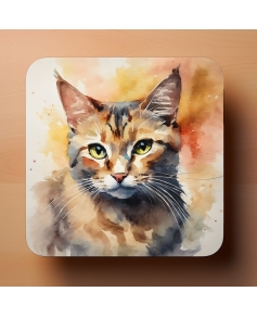 6 podkładek 9x9cm pod kubek z kotami akwarela