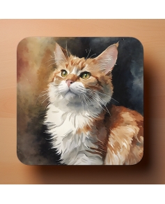 6 podkładek 9x9cm pod kubek z kotami akwarela
