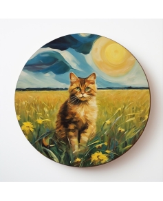 6 podkładek 9cm pod kubek z kotami w polu