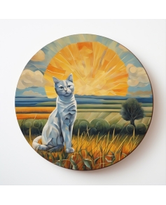 6 podkładek 9cm pod kubek z kotami w polu