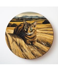 6 podkładek 9cm pod kubek z kotami w polu
