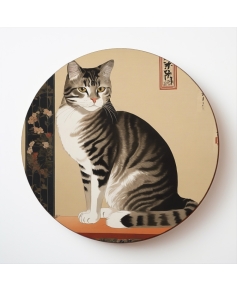 6 podkładek 9cm pod kubek z nadrukiem kotów w Nihonga