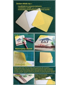 zestaw podkładek pod kubki do samodzielnego malowania DIY